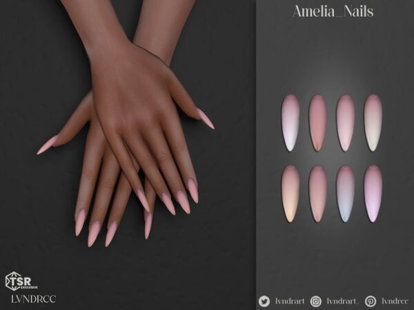 Stunning Amelia Nails for The Sims Sims 4 CC