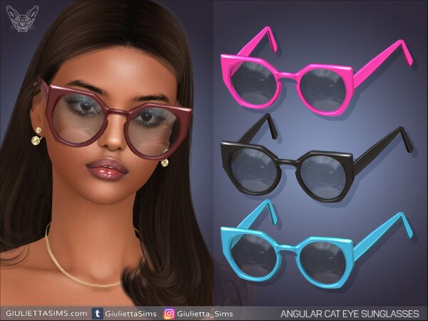 Angular Cat Eye Sunglasses Sims 4 CC