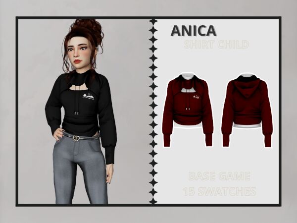 Anica – Stylish Shirt for Kids Sims 4 CC