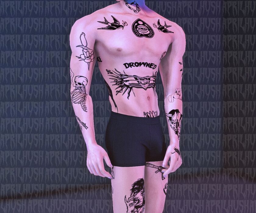 sims 4 cc aprilhush gloomy small tatts 40 options 3