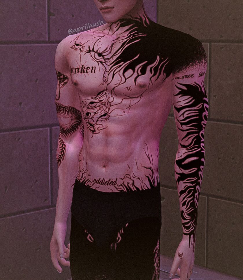 [Aprilhush] Nevermind Full Body Tatts Sims 4 CC