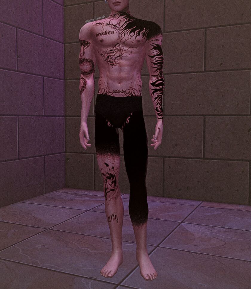 sims 4 cc aprilhush nevermind full body tatts 8