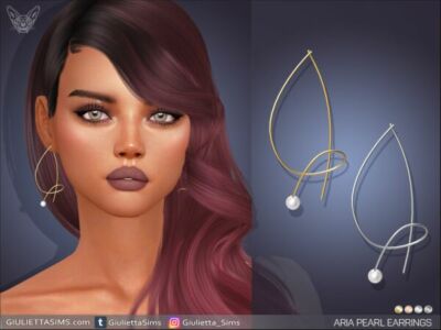 Stunning Aria Pearl Earrings Sims 4 CC