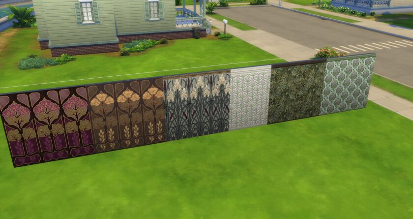 sims 4 cc art nouveau walls 2