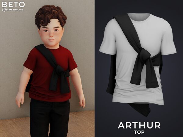 Arthur – Toddler Top by Beto_Ae0 Sims 4 CC