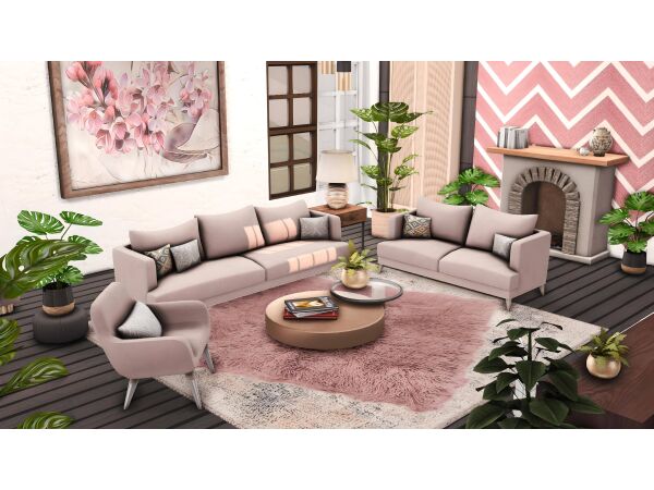 Aruela Living Room: Elegant Design for Your Home Sims 4 CC