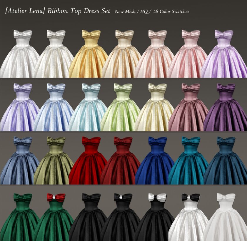 sims 4 cc atelier lena ribbon top dress set gloves 4