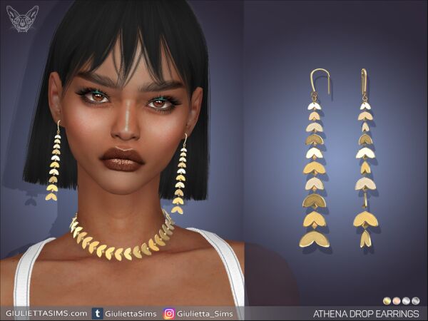 Athena Drop Earrings Sims 4 CC