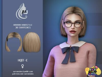 Hannah Hairstyle – Back To School Collection by Aurum Sims 4 CC