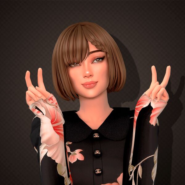 Stylish Kumao Hairstyle for Sims Sims 4 CC