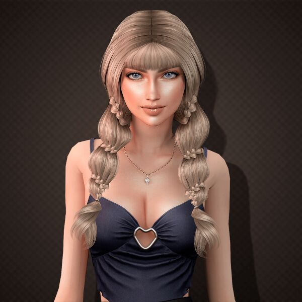 Stylish Monica Hairstyle for Sims Sims 4 CC