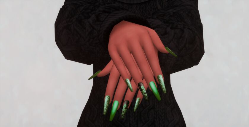 sims 4 cc autumn nails set n034 3