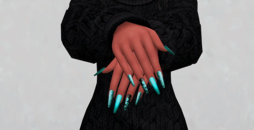 sims 4 cc autumn nails set n034 4