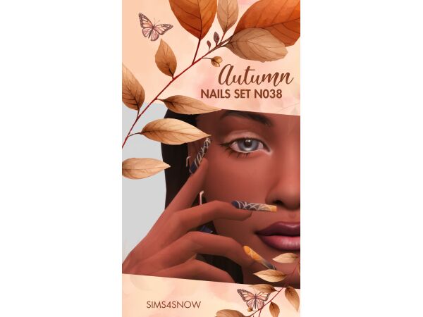 sims 4 cc autumn nails set n041 by sims4snow 2