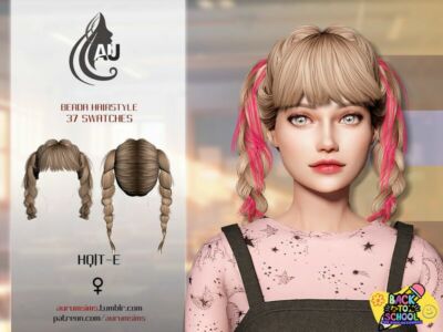 Cute Braided Pigtails for Sims 4 Sims 4 CC