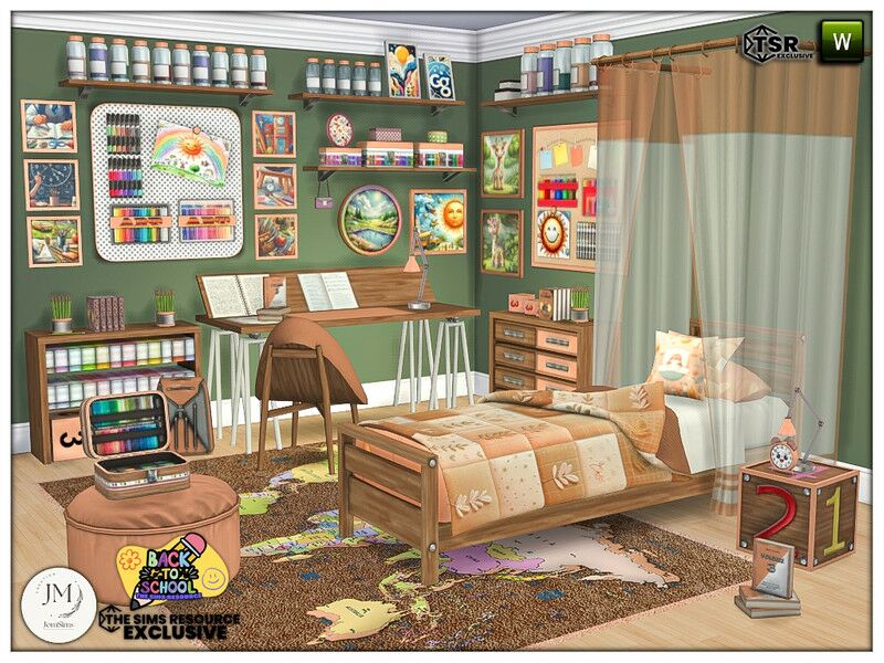 Back To School Deku Bedroom Set Sims 4 CC