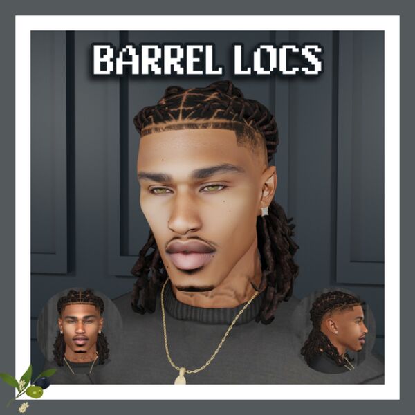 Stylish Barrel Locs for Men Sims 4 CC