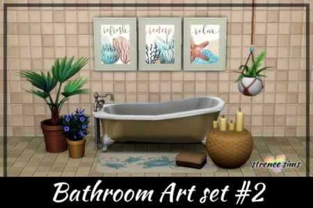 Stylish Bathroom Art Sets Sims 4 CC