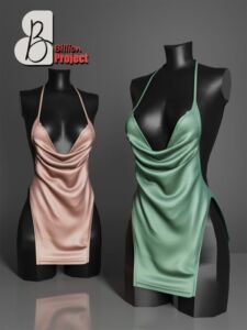 Billionproject-Mierza Mini Dress Sims 4 CC