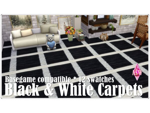 Stylish Black & White Carpets for Your Space Sims 4 CC