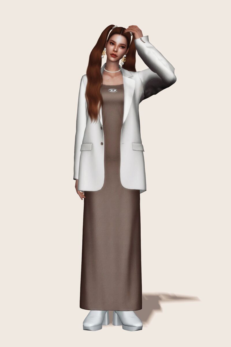 sims 4 cc blazer long dress by gorillax3 3