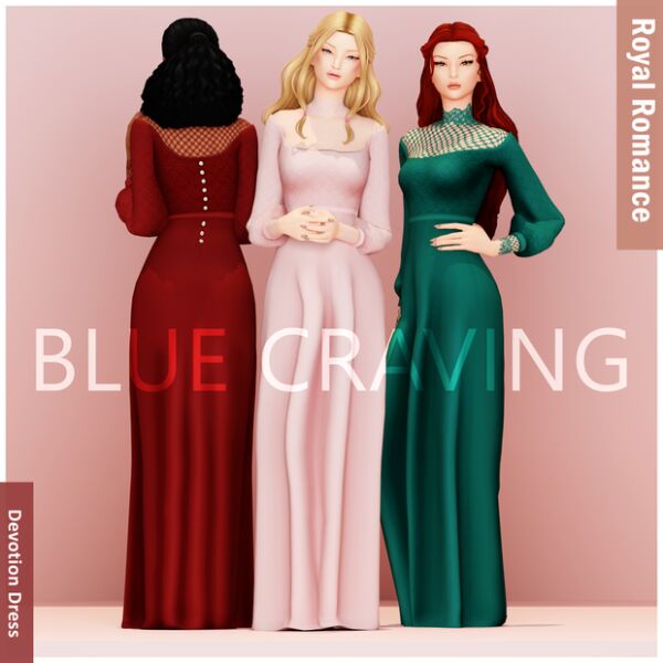 [Blue Craving] Royal Devotion Dress Sims 4 CC