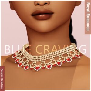 Blue Craving – Royal Passion Necklace Sims 4 CC