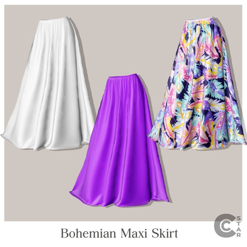 sims 4 cc bohemian maxi skirt 2