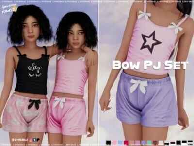 Adorable Bow PJs Set for Kids Sims 4 CC