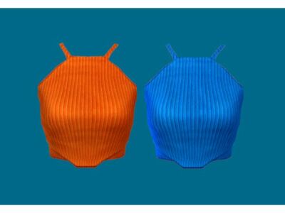 Bright Neon Ribbed Tank Top Sims 4 CC