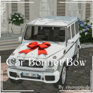 Decorative Car Bonnet Bow by Vixonspixels Sims 4 CC