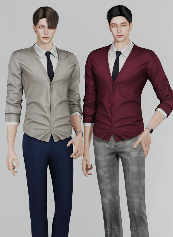 Stylish Cardigan 06 for Men Sims 4 CC