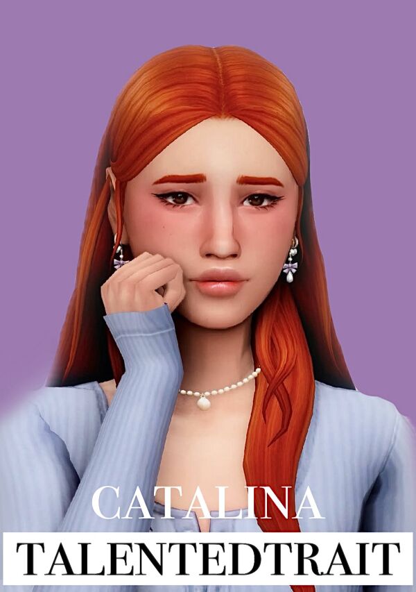 Catalina Hair: Stunning Long Hairstyle Sims 4 CC