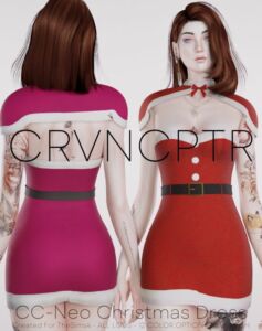 Stylish CC-Neo Christmas Dress Sims 4 CC