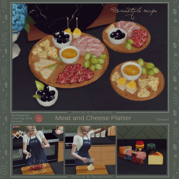 Delicious Cheese And Meat Platter Recipe Sims 4 CC