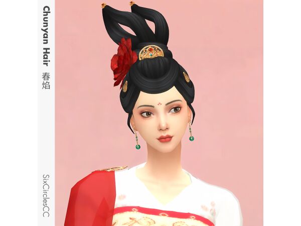 sims 4 cc chinese dress chunyan by sixcirclescc 4