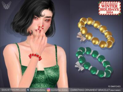 Christmas Ornament Bracelet for Right Wrist Sims 4 CC