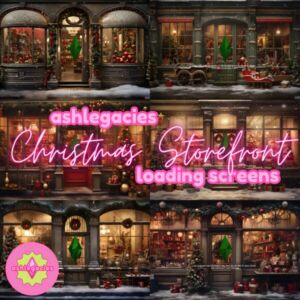 Festive Christmas Storefront Loading Screens Sims 4 CC