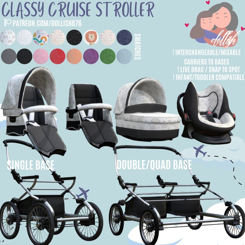 Classy Cruise Stroller Preview Sims 4 CC