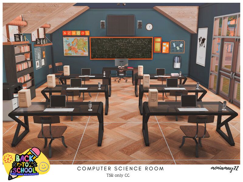 Computer Science Room CC by Moniamay72 Sims 4 CC