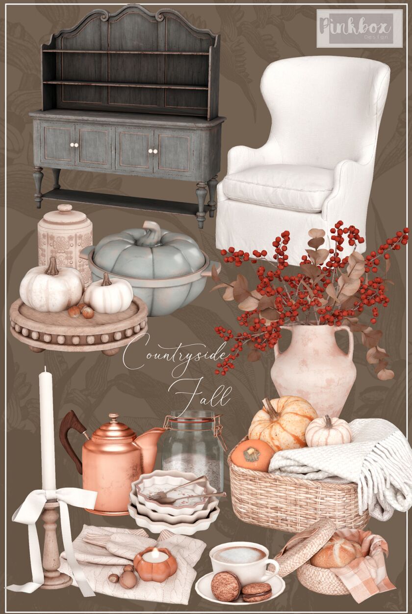 Rustic Farmhouse Fall Set Sims 4 CC