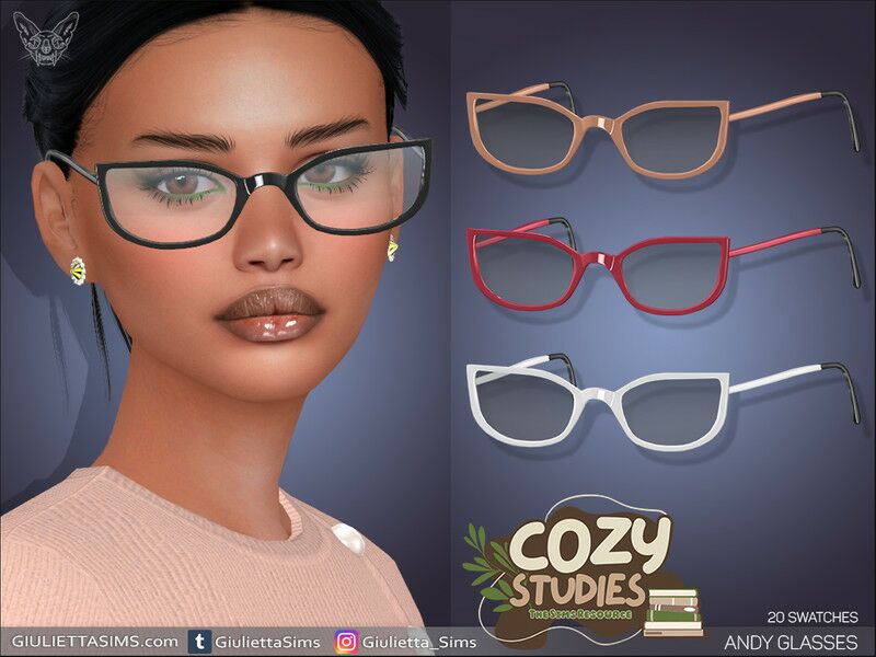 Cozy Studies – Andy Glasses Sims 4 CC