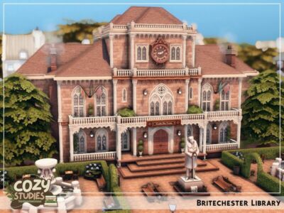 Cozy Studies – Britechester Library Sims 4 CC