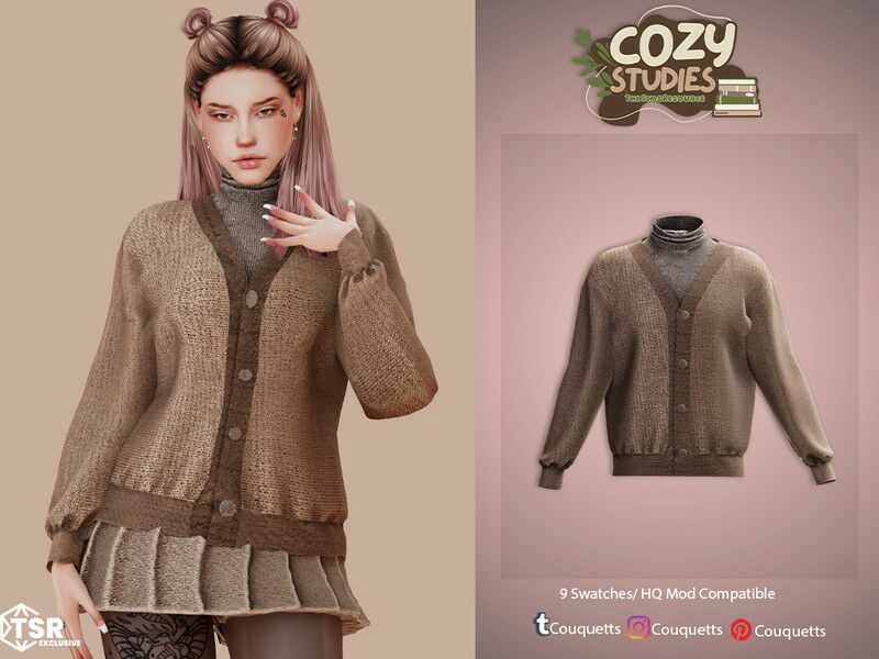 Cozy Studies Karl Sweater TOP Sims 4 CC