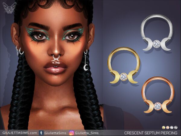 Crescent Diamond Septum Piercing Sims 4 CC