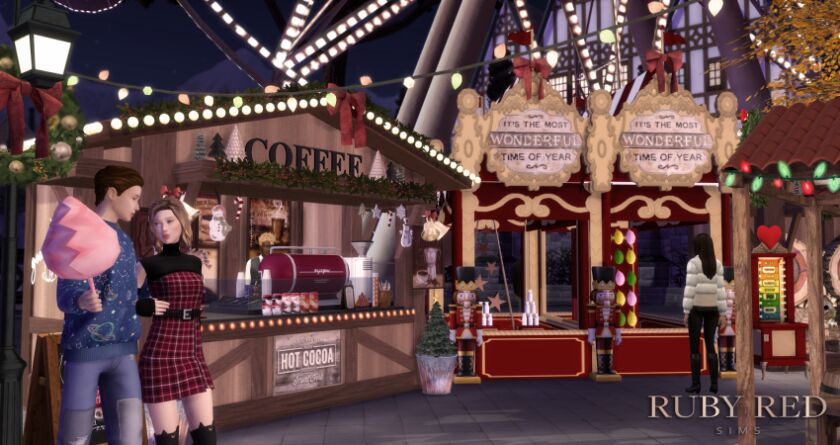 sims 4 cc december christmas market collab with reigningsims by rubyredsims 2