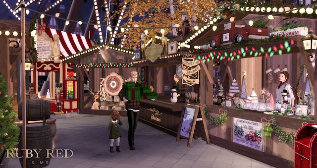 sims 4 cc december christmas market collab with reigningsims by rubyredsims 5