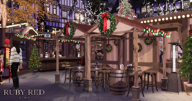 sims 4 cc december christmas market collab with reigningsims by rubyredsims 6