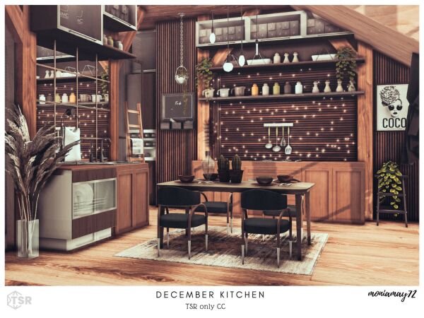 Cozy December Kitchen Sims 4 CC