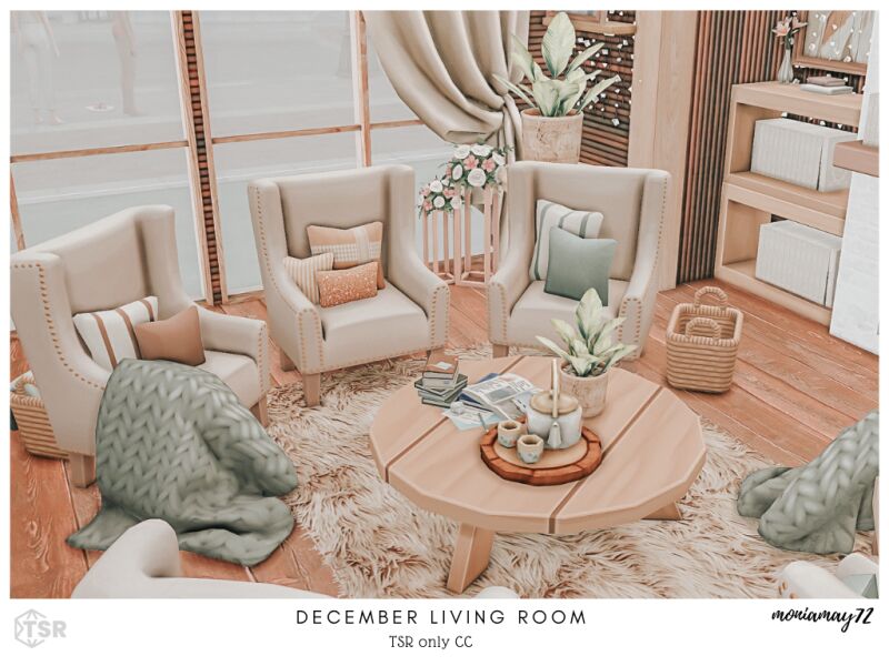 sims 4 cc december living room 4